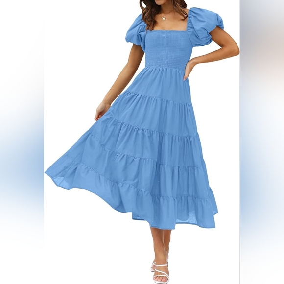 Zesica Dresses & Skirts - 🎉Host Pick🎉 🌺 Beautiful Summer Short Sleeve Ruffled Midi Dress 🌺
